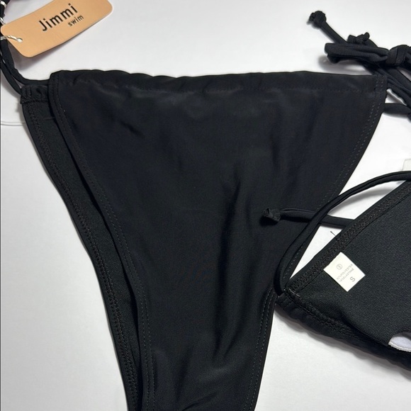 Jimmi Swim Black Bikini Set with White Accents. Size S Top and Size S Bottom - Picture 5 of 6